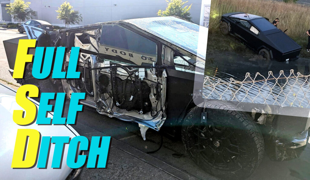  Tesla Cybertruck Peeled Open Like A Can Of Sardines After Crashing Into A Ditch