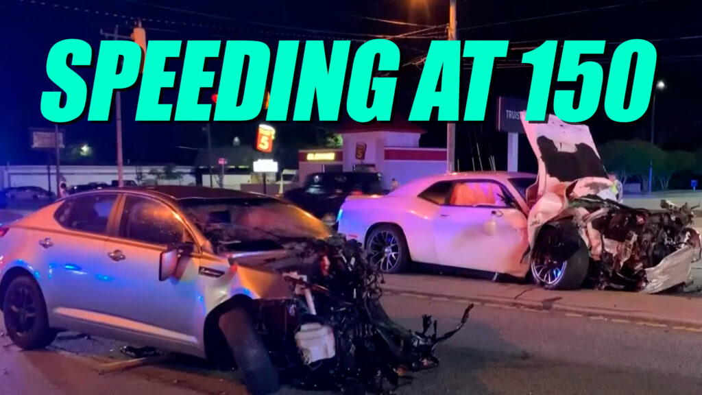  Dodge Challenger Destroyed After 150 MPH Police Chase, Driver On The Loose