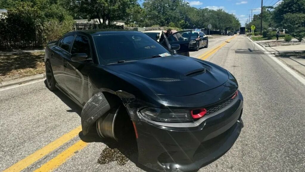  Florida Police Arrest Dodge Hellcat Driver Hiding In Garbage Can After 147 MPH Chase