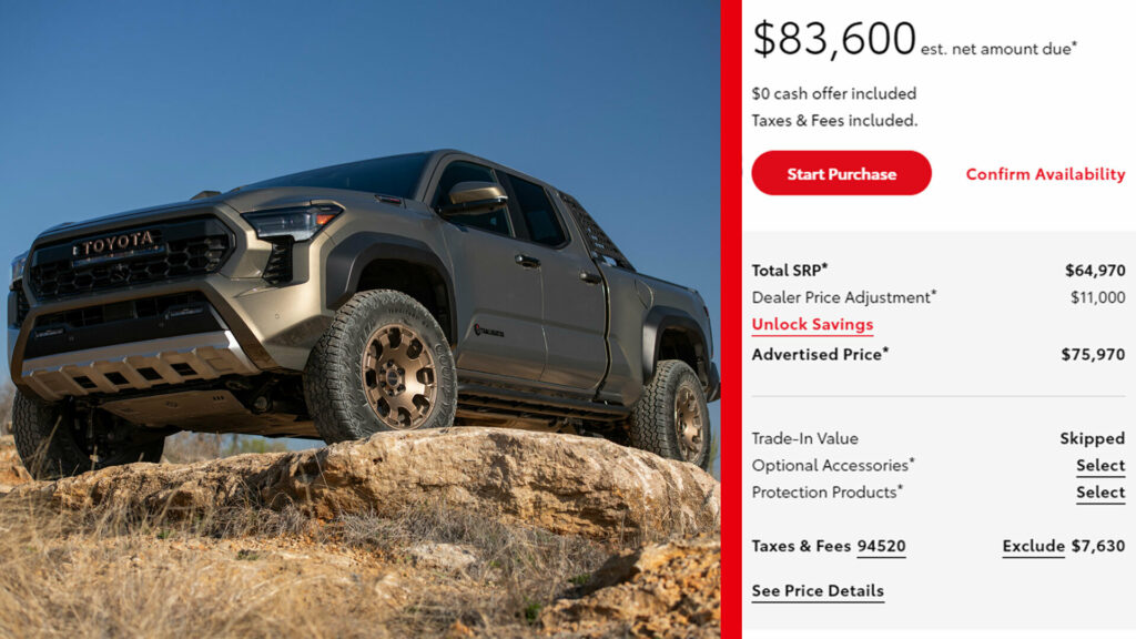  Toyota Dealers Adding Huge Markups On Tacoma Trailhunter, One Asks $11k Over Sticker
