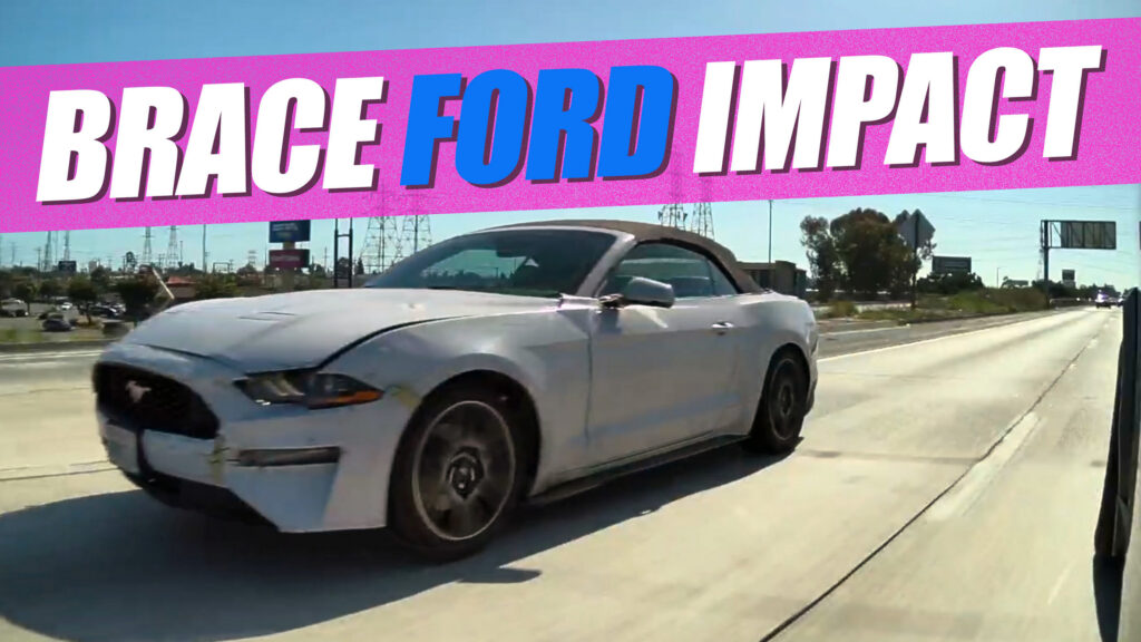 Ford Mustang Sideswipes Tesla Cybertruck And Makes A Run For It