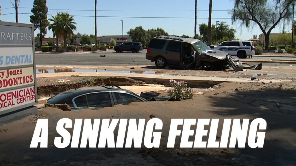  Infiniti Swallowed By Sinkhole After Crash With Ford SUV