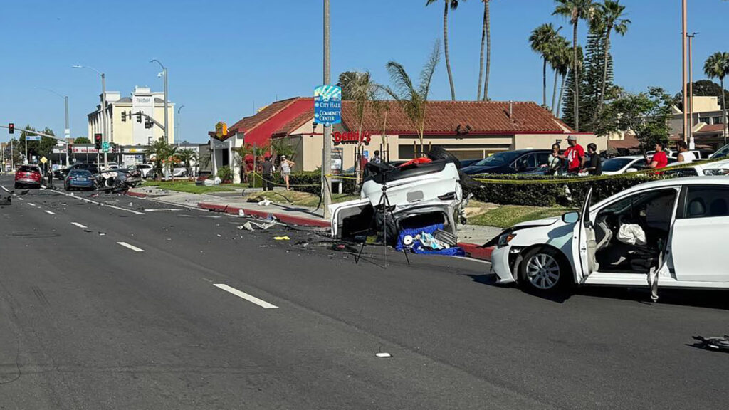  Wrong-Way Tesla Driver Hits Five Cars In Orange County
