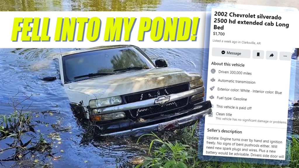  This Is A Hilariously Honest Way To Sell A Flooded Chevy Silverado