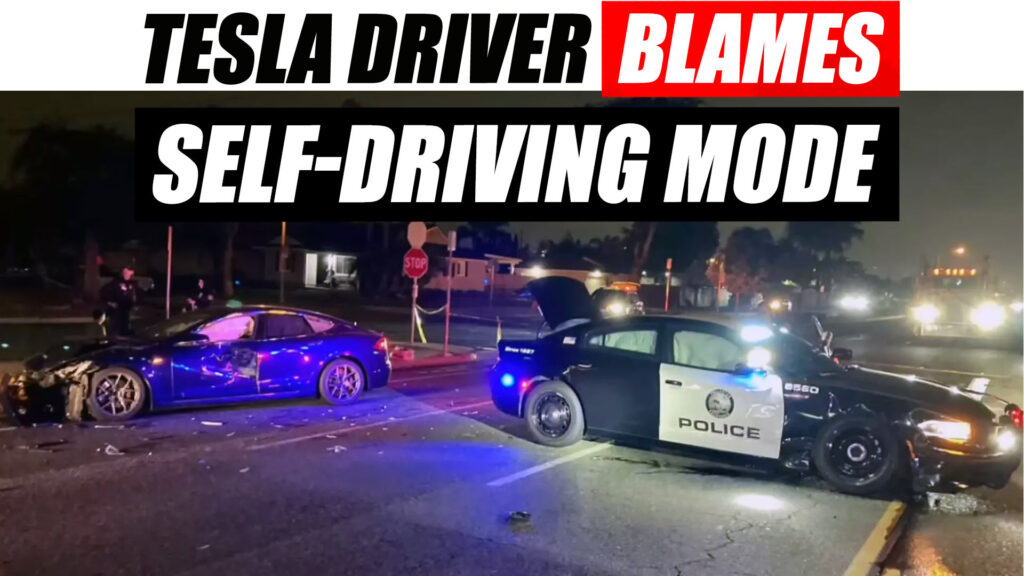  Tesla Allegedly In “Self-Drive” Mode Slams Into Police Car