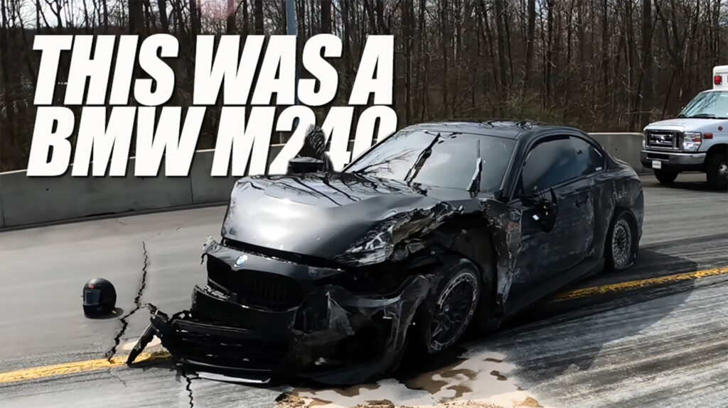     BMW M240i crashes after a speed of 270 km/h, driver walks away unscathed