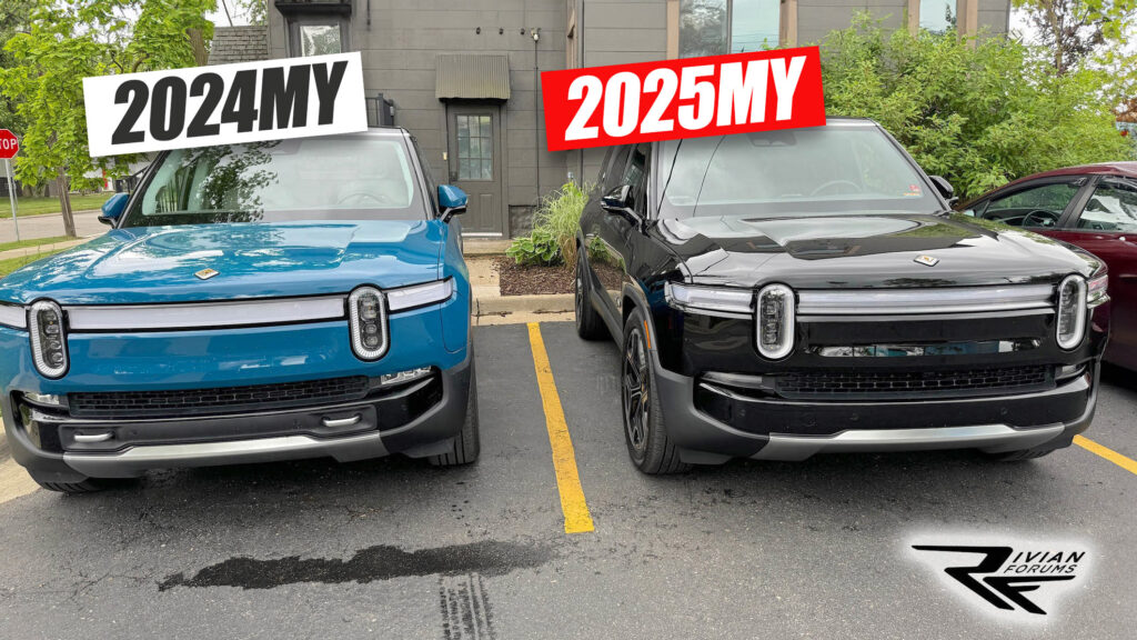  2025 Rivian R1 Facelift Spotted Next To Current Model