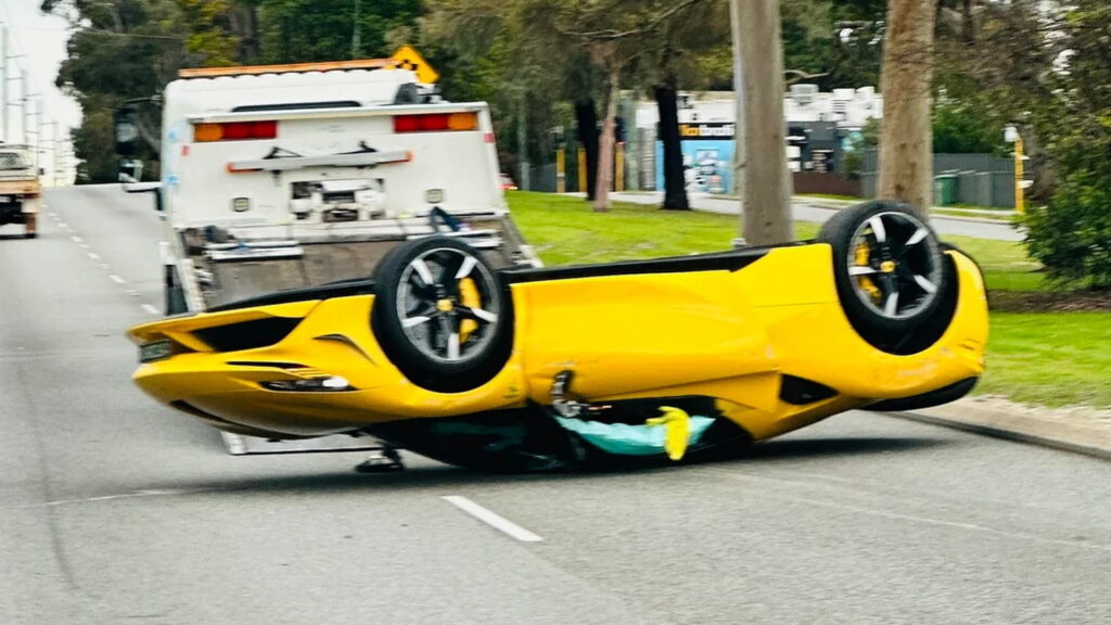  Ferrari SF90 Ends Up Down Under On Its Roof