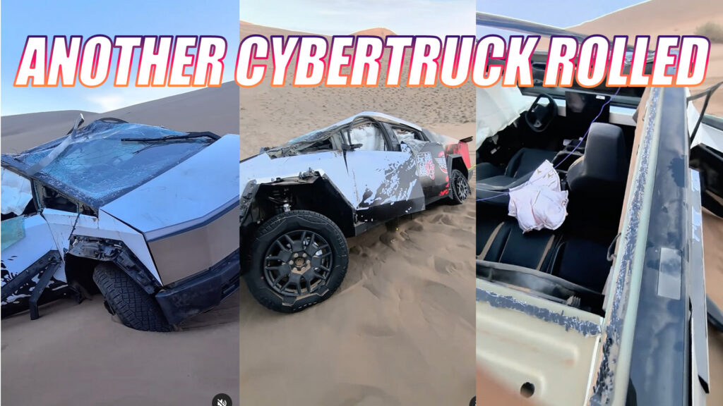  Sand Dunes Claim Another Tesla Cybertruck Rollover