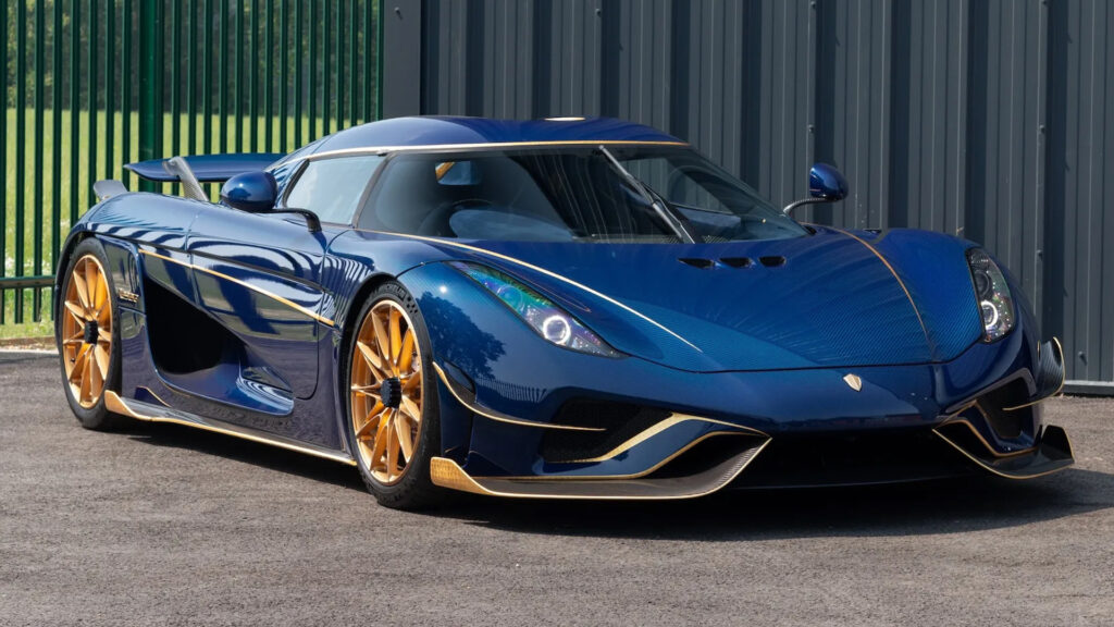  1 Of 9 RHD Koenigsegg Regera Sports Blue Carbon Fiber And Gold Leaf Accents