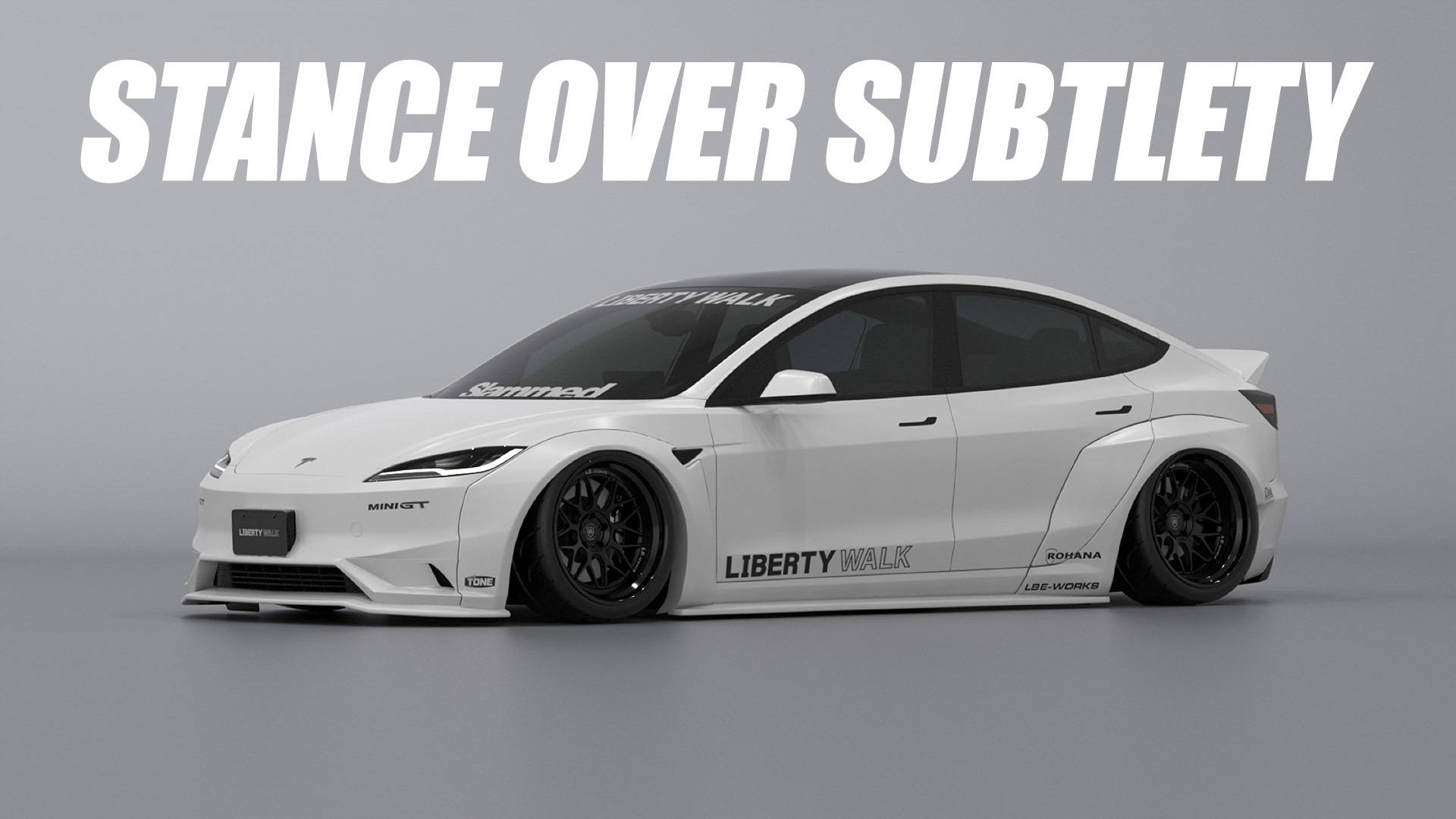 Will a Liberty Walk widebody kit work on a Tesla Model 3?