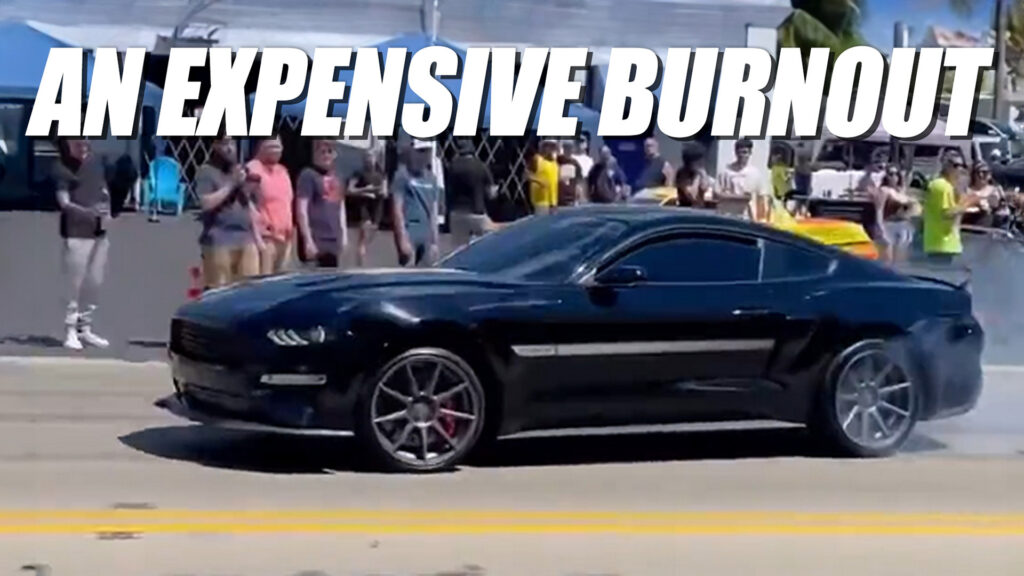  Another Mustang Crashes At Cars And Coffee, This Time Into A Corvette