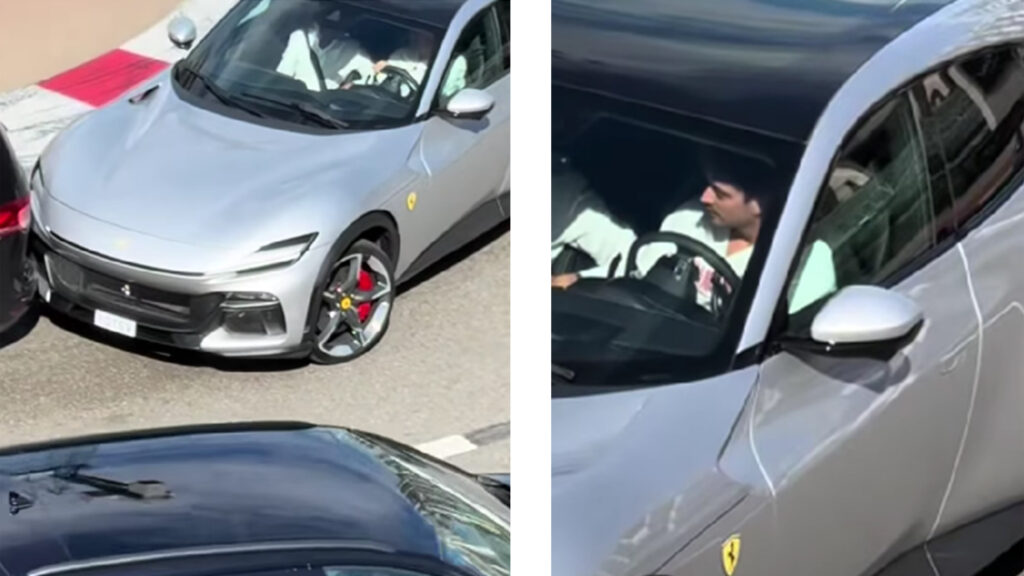  Charles Leclerc Rear-Ended A Minivan In His New Ferrari Purosangue