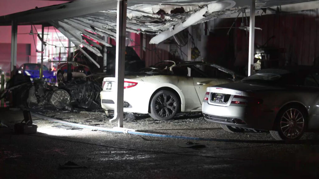  Several Exotics Damaged As Naples Dealer Parking Area Goes Up In Flames