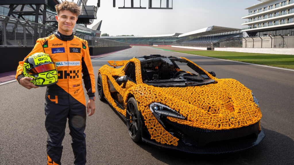  Lego’s Life-Size McLaren P1 Model Laps Silverstone With Lando Norris Behind The Wheel