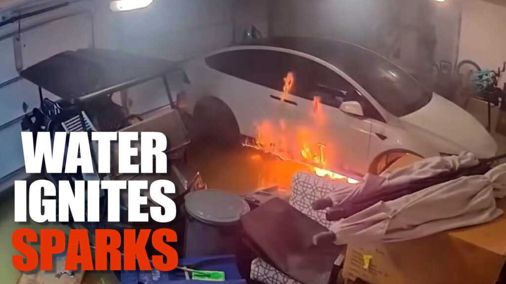  Tesla Bursts Into Flames After Hurricane Helene Floods Garage