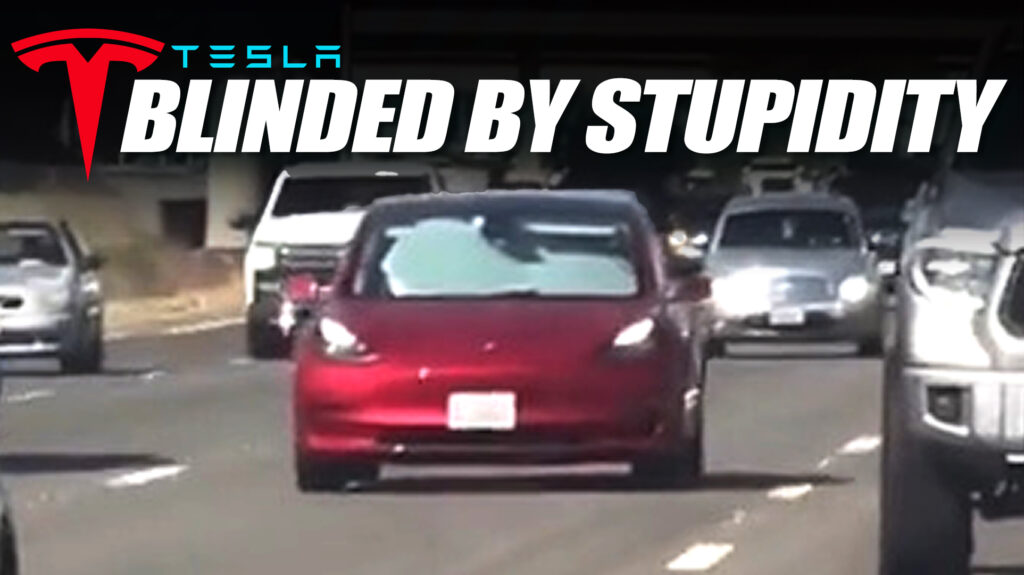  You Can’t Make This Up: Tesla Owner Blocks Windshield With Sunshade, Lets FSD Drive