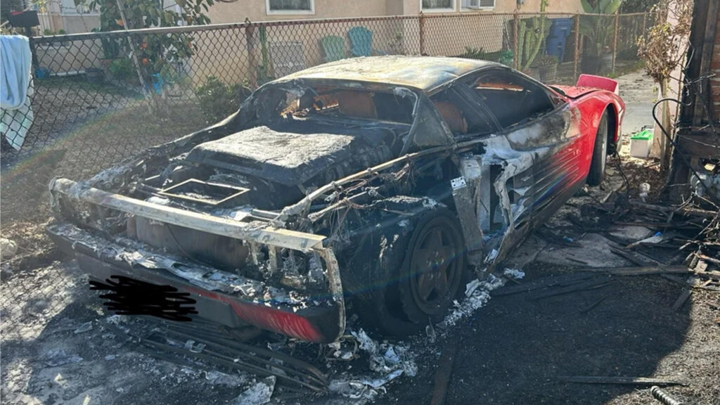  Ferrari Testarossa Goes Up In Flames In California