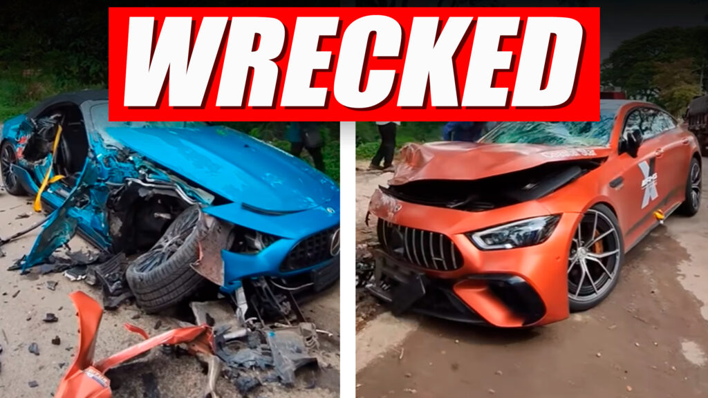  Mercedes-AMG SL 55 And GT 63 Destroyed After Head-On Collision During Test Drive