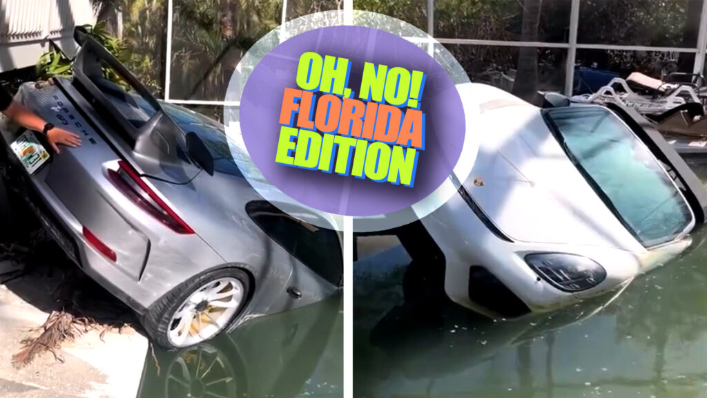  Hurricane Milton Tossed A Porsche GT3 And Boxster Into A Florida Pool