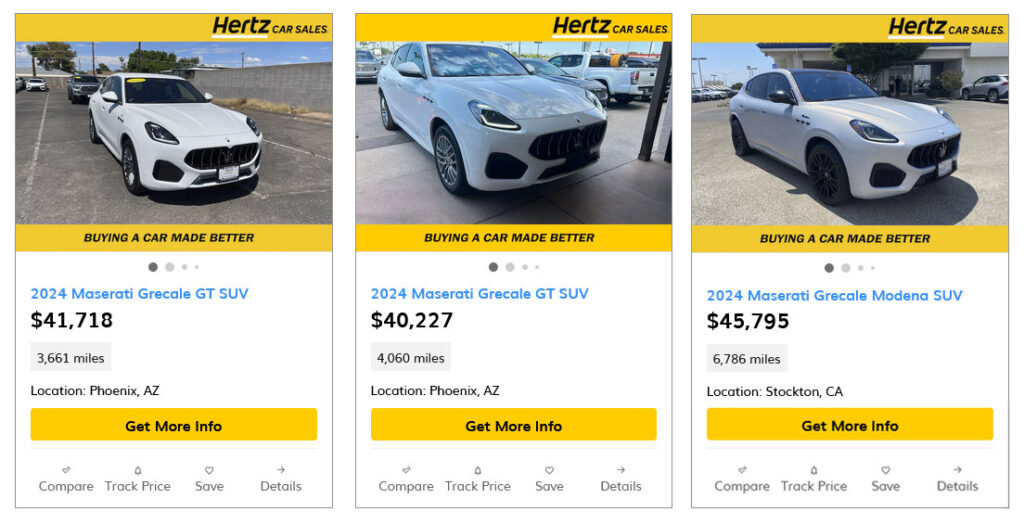  Hertz Selling Nearly-New Maserati Grecale SUVs For $45,000