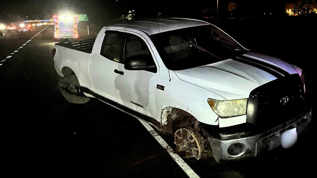  Woman Arrested After Driving Toyota Tundra On Rims At 100 MPH