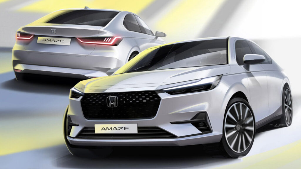  New Honda Amaze Budget Sedan Tries To Look Cool In Teaser Sketches