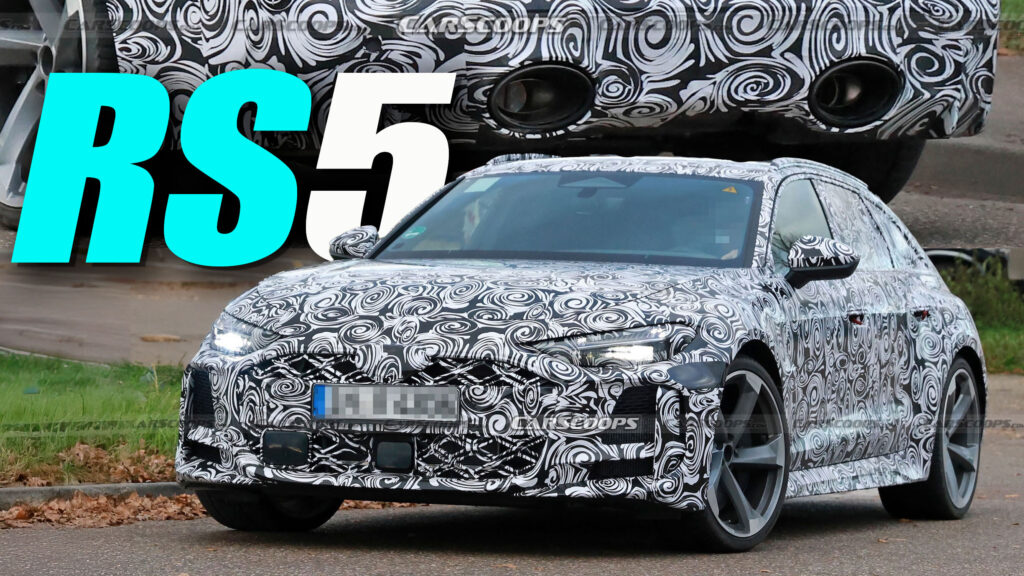  2026 Audi RS5 Avant Shows Off Hybrid Engine’s Fat Oval Tailpipes