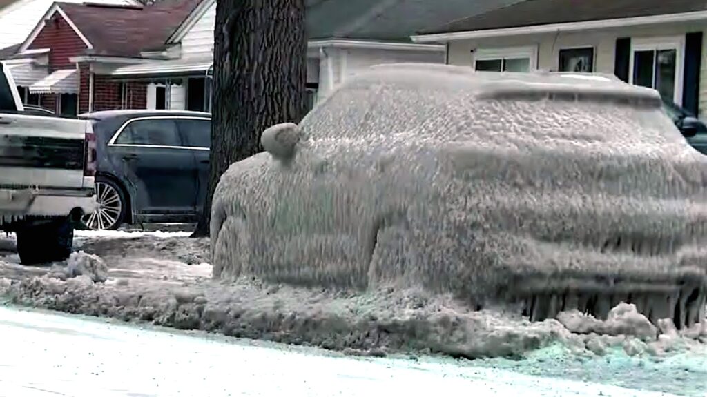  Broken Water Main And Freezing Temps Turn Cars Into Giant Popsicles