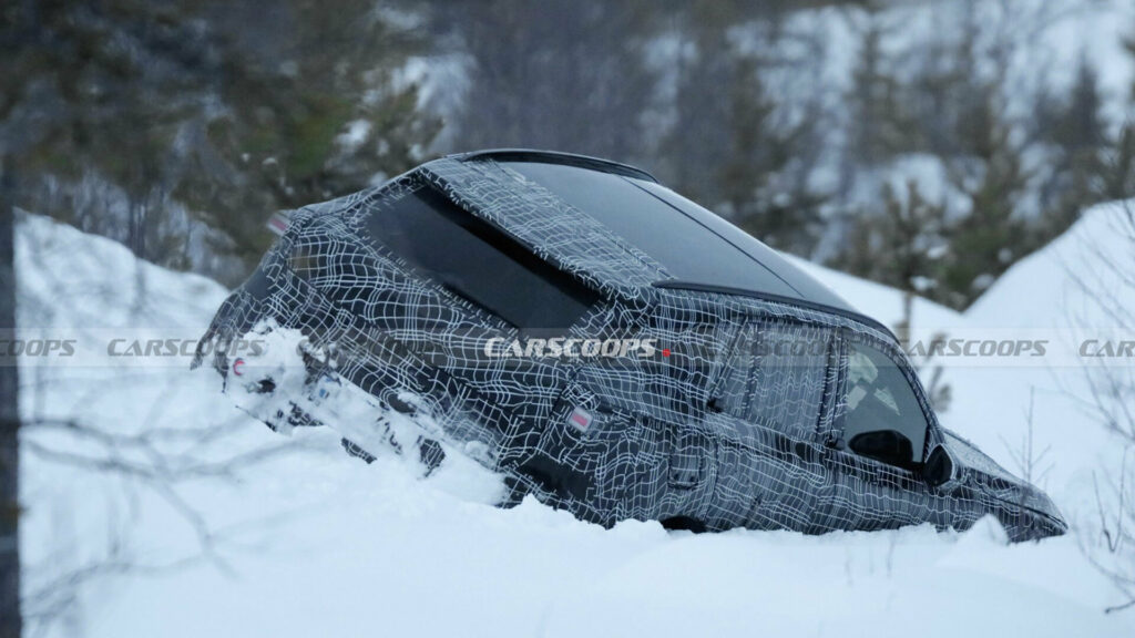  2027 BMW X5 Neue Klasse Leaves Track, Gets Stuck In Deep Snow