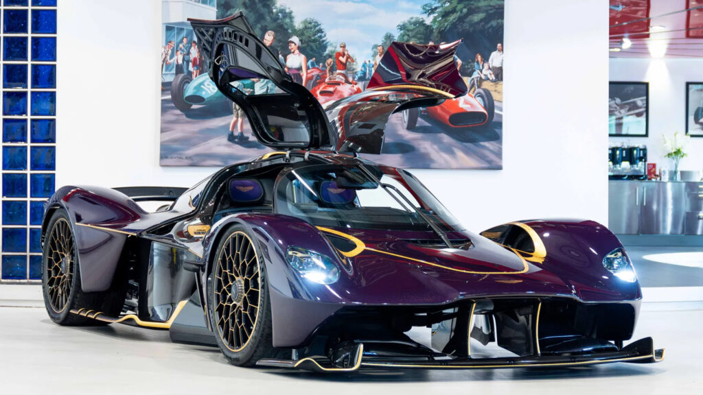  Aston Martin Valkyrie In Purple Carbon And 24K Gold Is A No-Expense Spared Showstopper