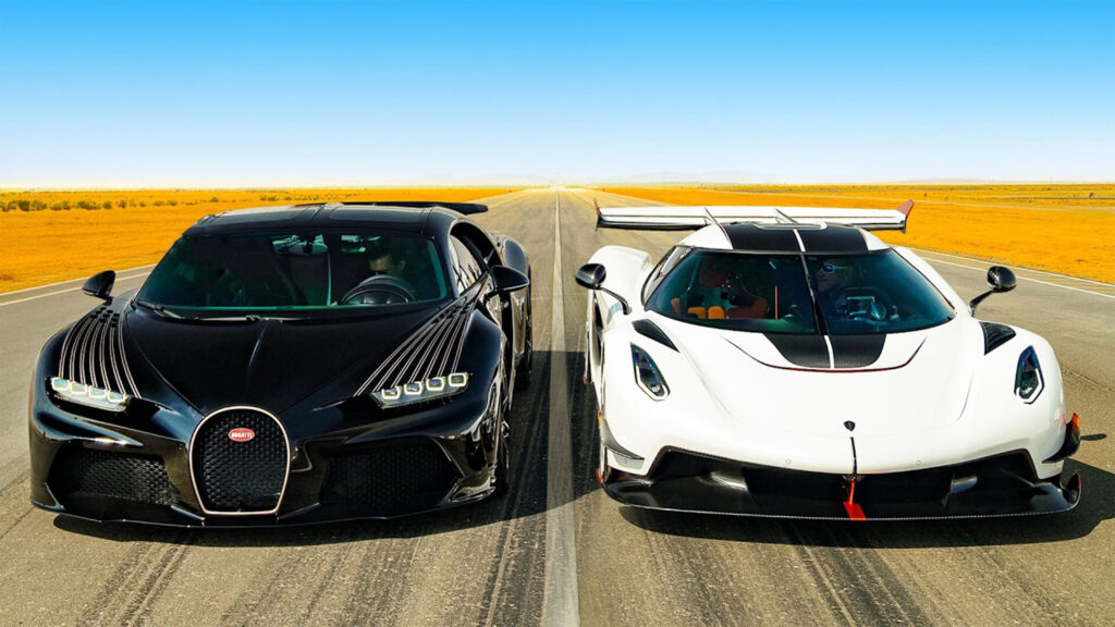  Bugatti Chiron Vs. Koenigsegg Jesko Is A Thrilling Battle Of Power And Weight