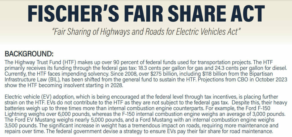     Congress republicans want an EV tax, use fake numbers to justify that