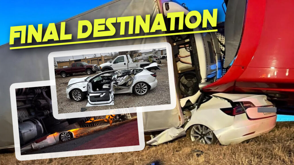  Tesla Driver Survives After Semi Crushes Model 3 In Shocking Crash