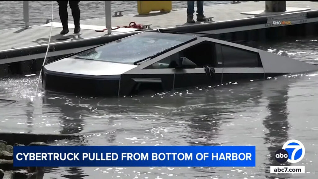  Cybertruck Sinks In California Harbor After Failed Jet Ski Launch